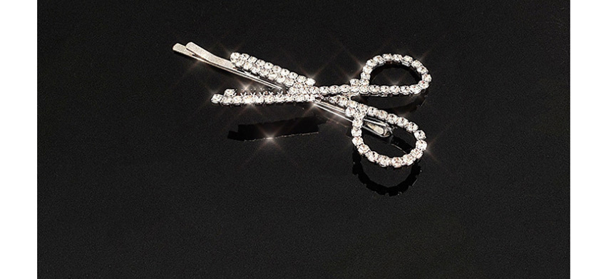 Fashion A Silver Diamond-cut Scissors Hairpin Hairpin,Hairpins