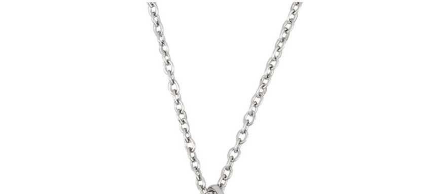 Fashion Silver Love Copper And Zircon Contrast Necklace,Chains
