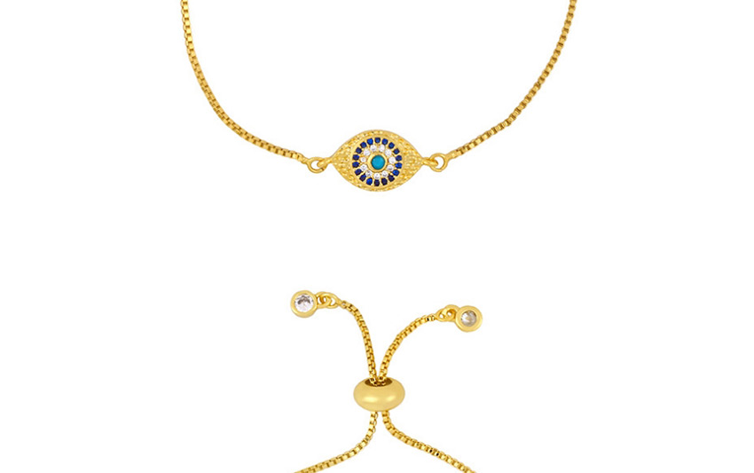 Fashion Pierced Eyes Gold-plated Copper And Diamond Eye Pull Bracelet,Fashion Bracelets