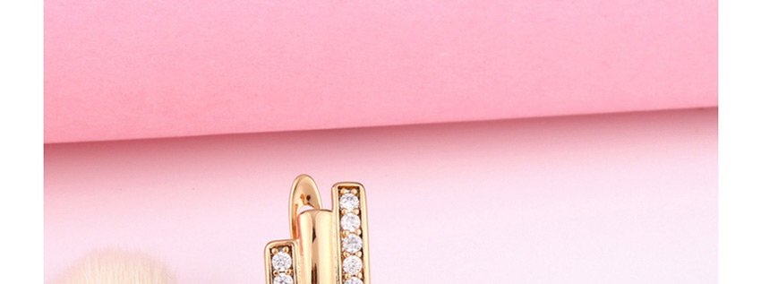 Fashion Rose Gold Geometric Irregular Copper Inlaid Zircon Earrings,Stud Earrings