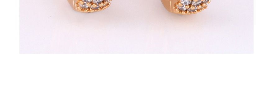 Fashion Rose Gold Copper-set Zircon Openwork Earrings,Stud Earrings