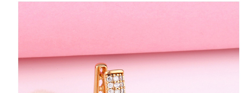 Fashion Rose Gold Copper-set Zircon Openwork Earrings,Stud Earrings