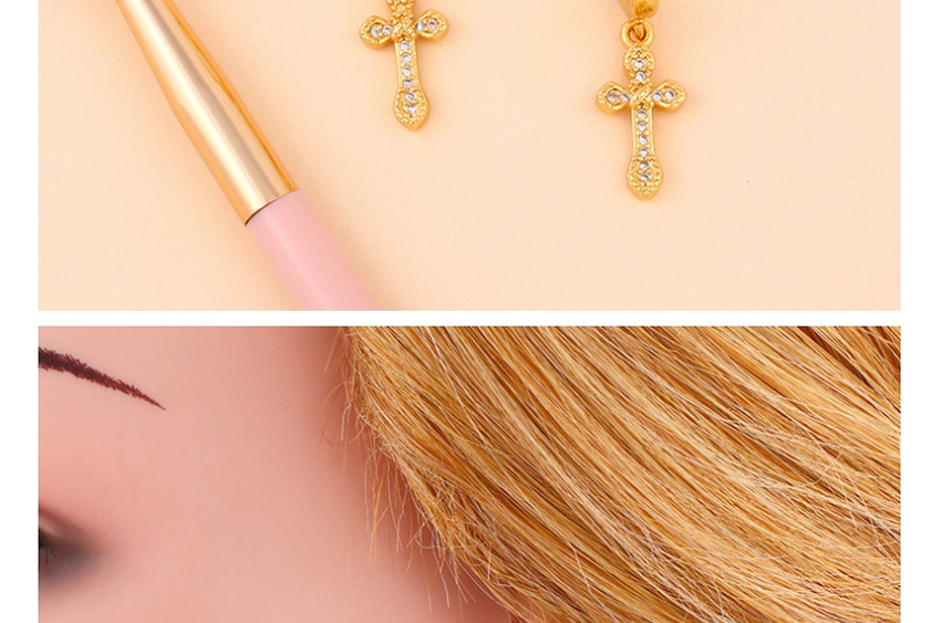 Fashion Eye Cross-eye Copper-set Zircon Openwork Earrings,Drop Earrings