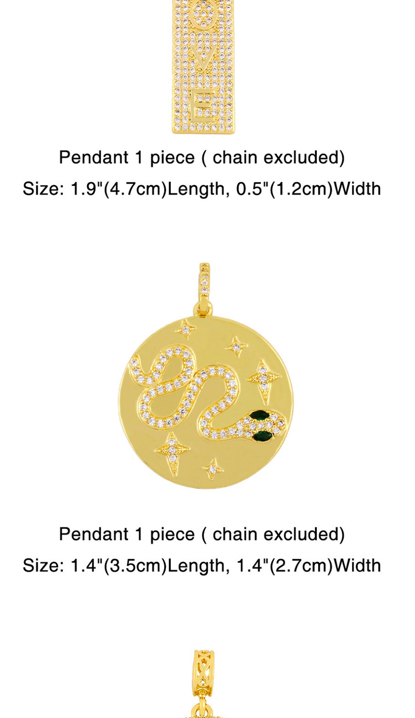 Fashion Palm Pendant Thick Chain Copper Inlay Zircon Geometric Letter Openwork Pendant,Pendants
