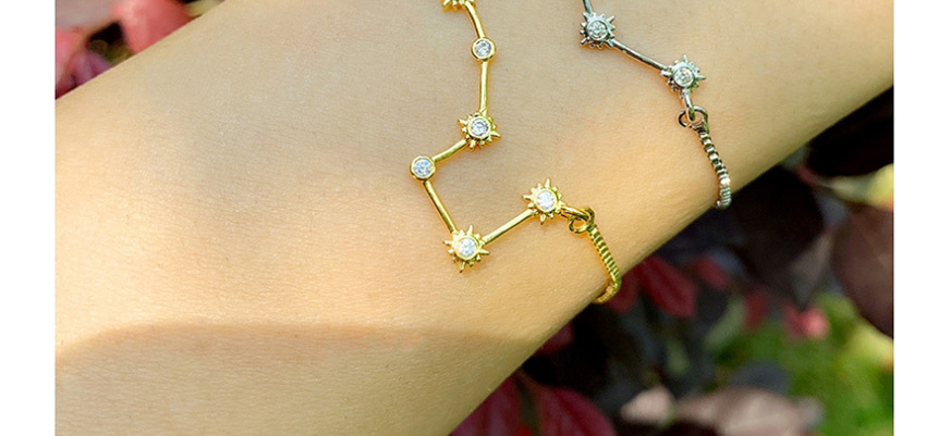 Fashion Golden Copper Inlaid Zircon Constellation Polaris Bracelet,Fashion Bracelets