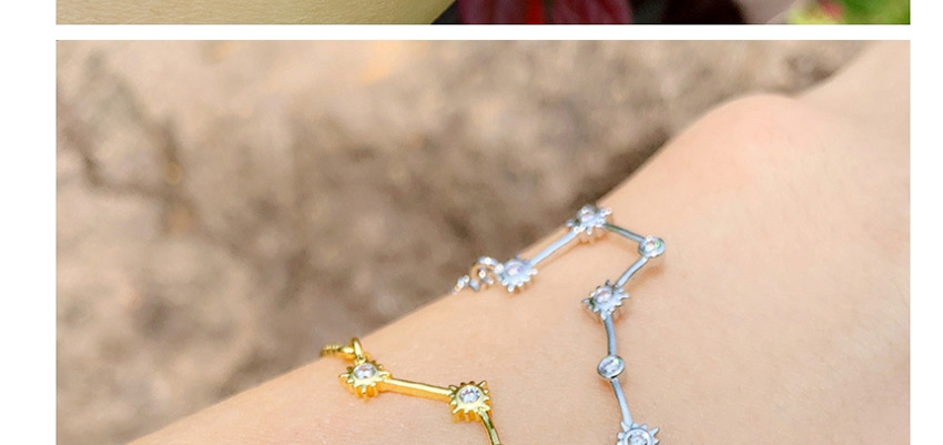 Fashion Golden Copper Inlaid Zircon Constellation Polaris Bracelet,Fashion Bracelets