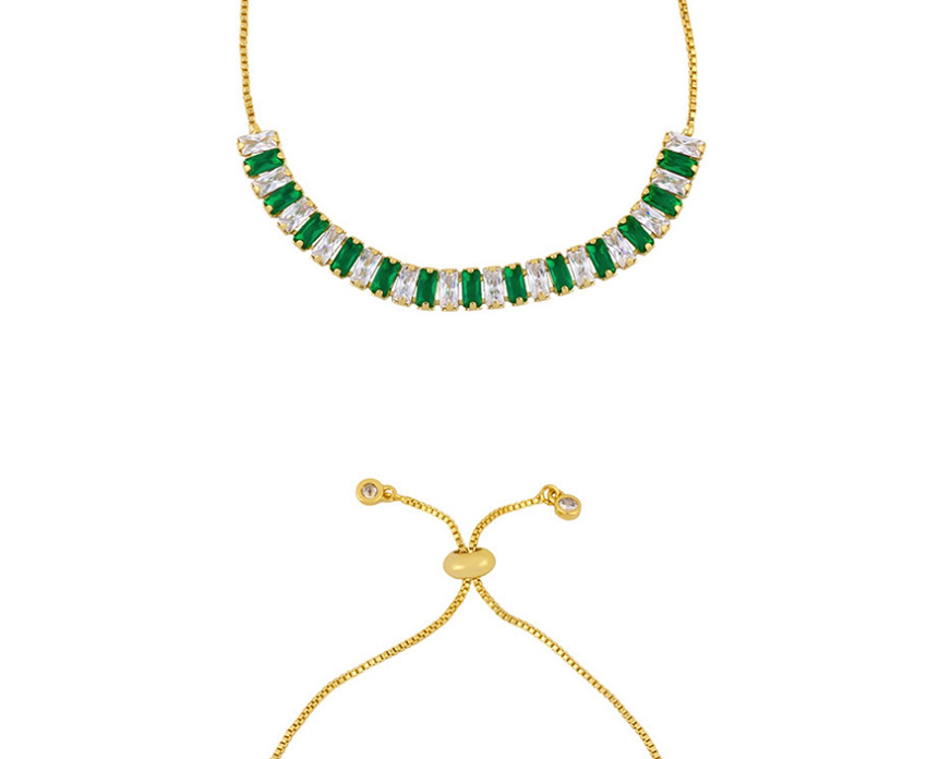 Fashion Green-white 18k Copper-plated Adjustable Bracelet,Fashion Bracelets