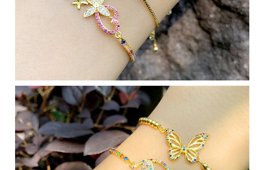 Fashion Round Bead Butterfly Butterfly Love Copper Inlaid Zircon Bracelet,Fashion Bracelets
