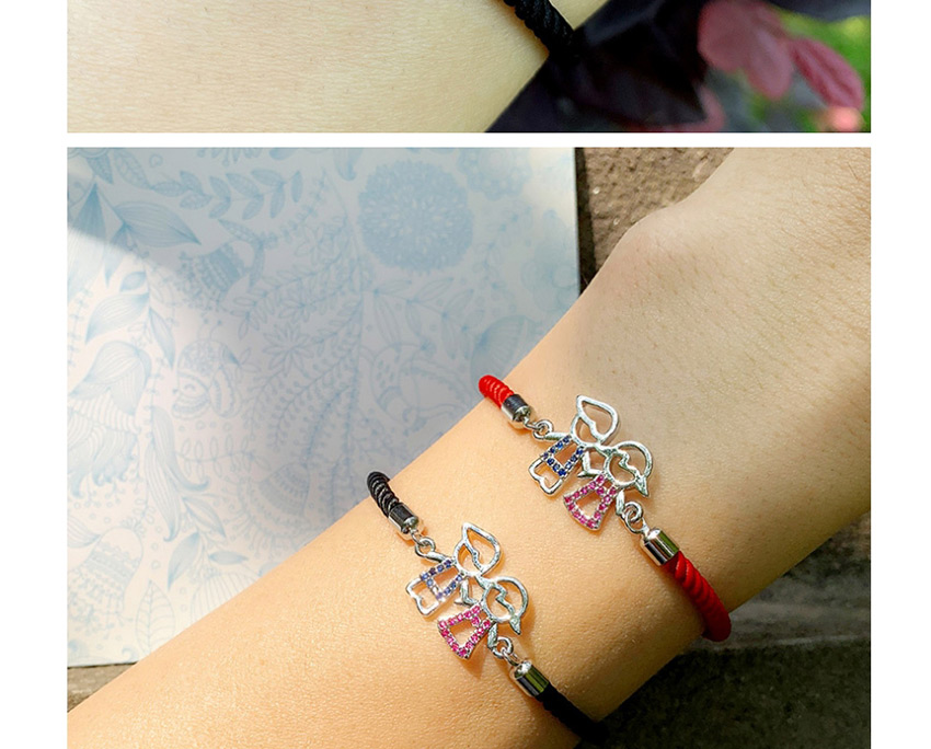 Fashion Red Rope Gold Copper And Zircon Boys And Girls Braided Rope Bracelet,Fashion Bracelets