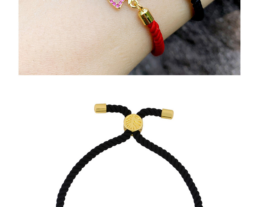 Fashion Black Rope Silver Copper And Zircon Boys And Girls Braided Rope Bracelet,Fashion Bracelets