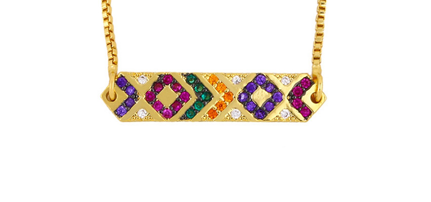 Fashion Strip Geometric Striped Snowflake Copper Inlaid Zircon Necklace,Pendants