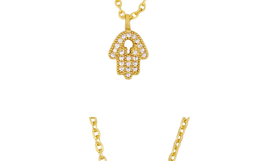 Fashion Palm Cross-eye Palm Elephant Copper-set Zircon Necklace,Pendants