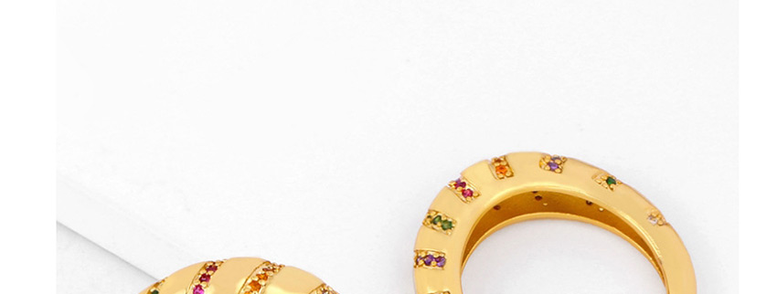 Fashion Golden Copper-set Zircon Fine-edged Open Ring,Fashion Rings