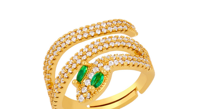 Fashion Green Copper Inlaid Zircon Openwork Ring,Fashion Rings