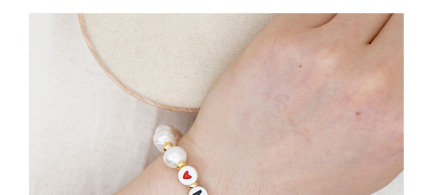 Fashion White Natural Freshwater Pearl Alphabet Gold Bead Bracelet,Fashion Bracelets