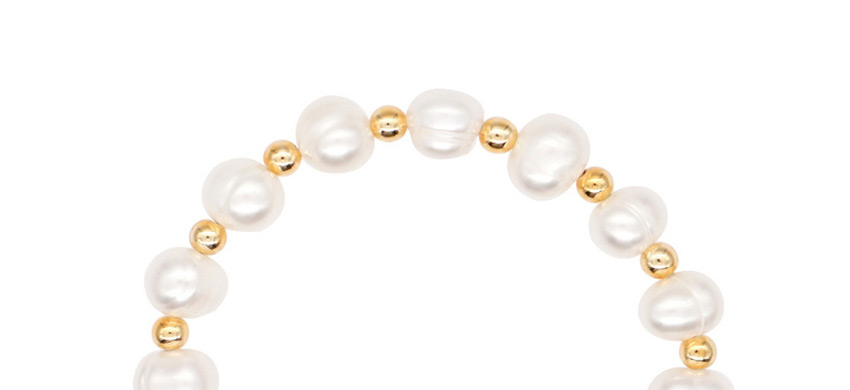 Fashion White Natural Freshwater Pearl Alphabet Gold Bead Bracelet,Fashion Bracelets