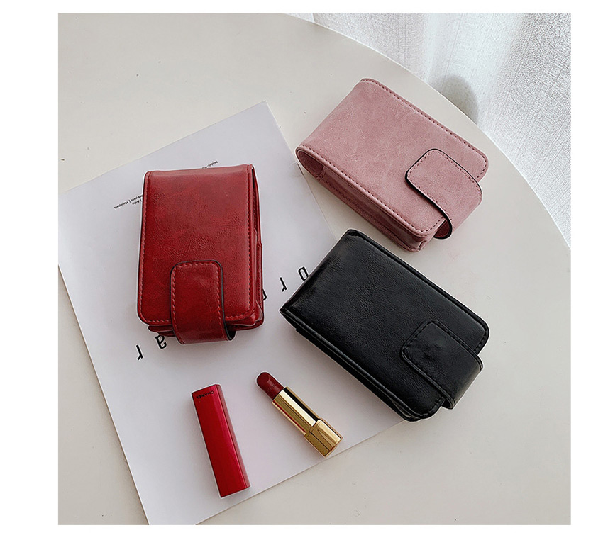 Fashion Red Lipstick Bag With Makeup Mirror Snap,Wallet