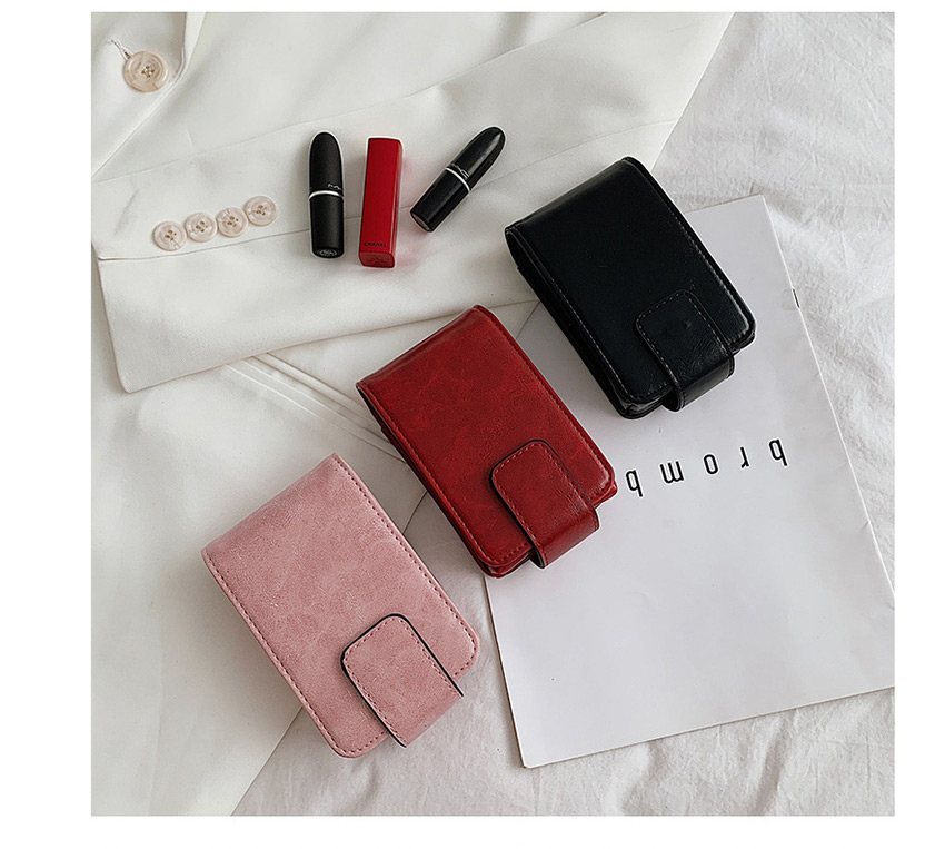 Fashion Pink Lipstick Bag With Makeup Mirror Snap,Wallet