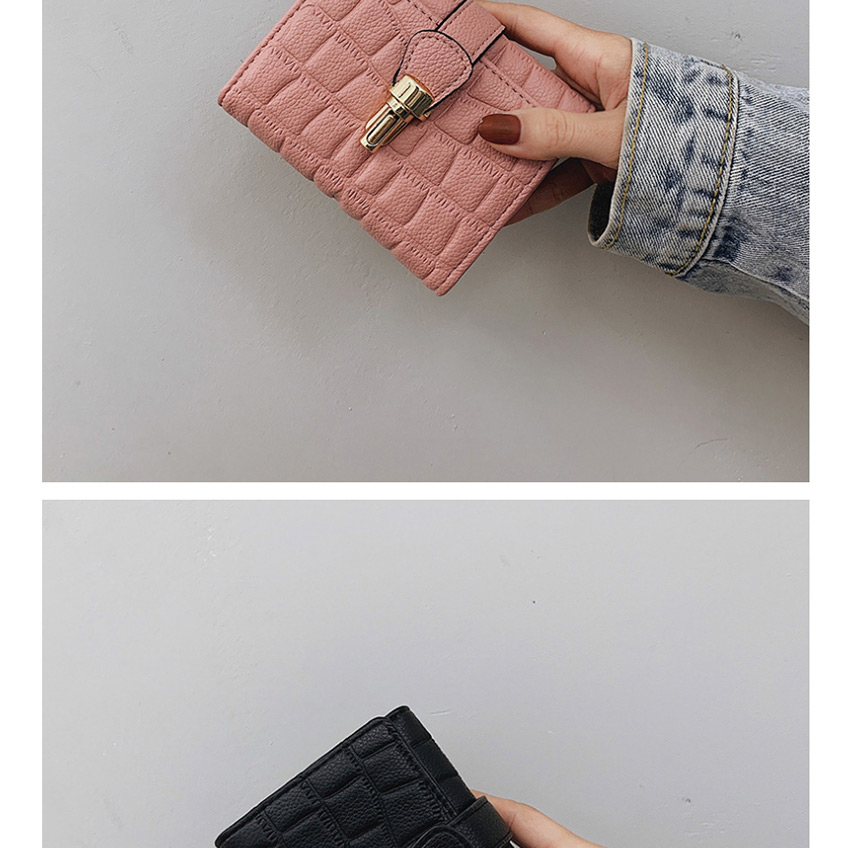 Fashion Pink 3 Fold Stone Pattern Multifunction Wallet,Wallet