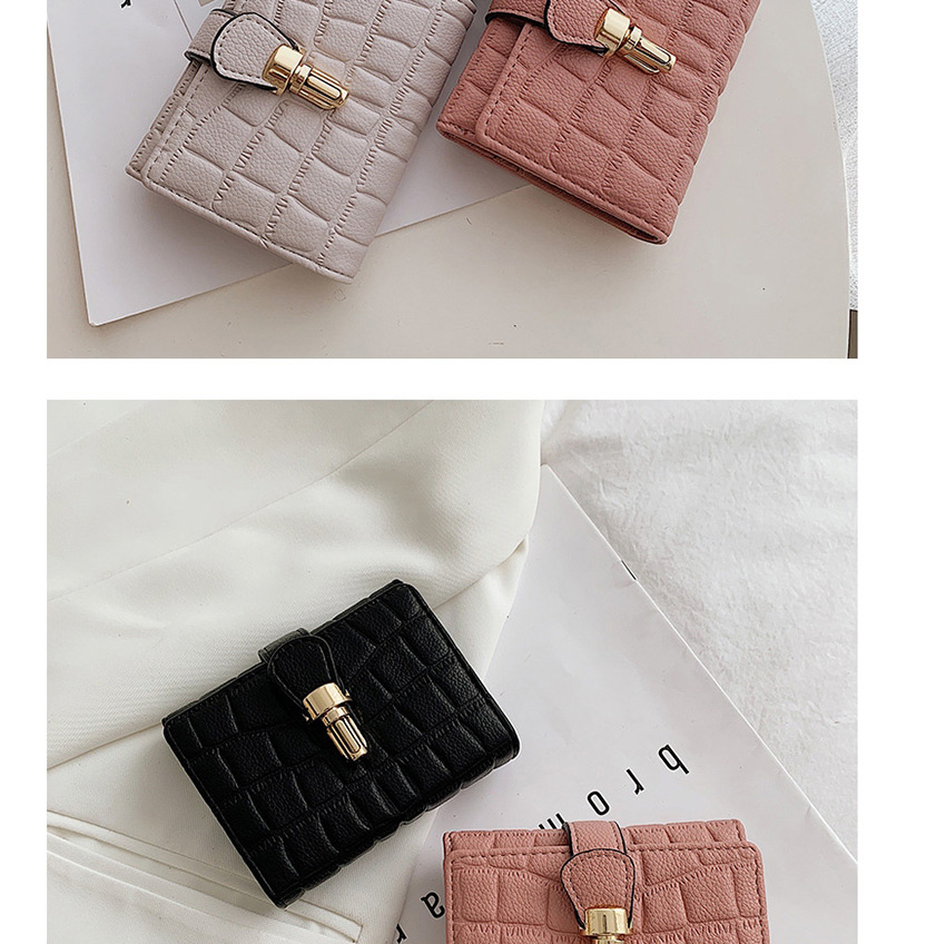 Fashion Black 3 Fold Stone Pattern Multifunction Wallet,Wallet