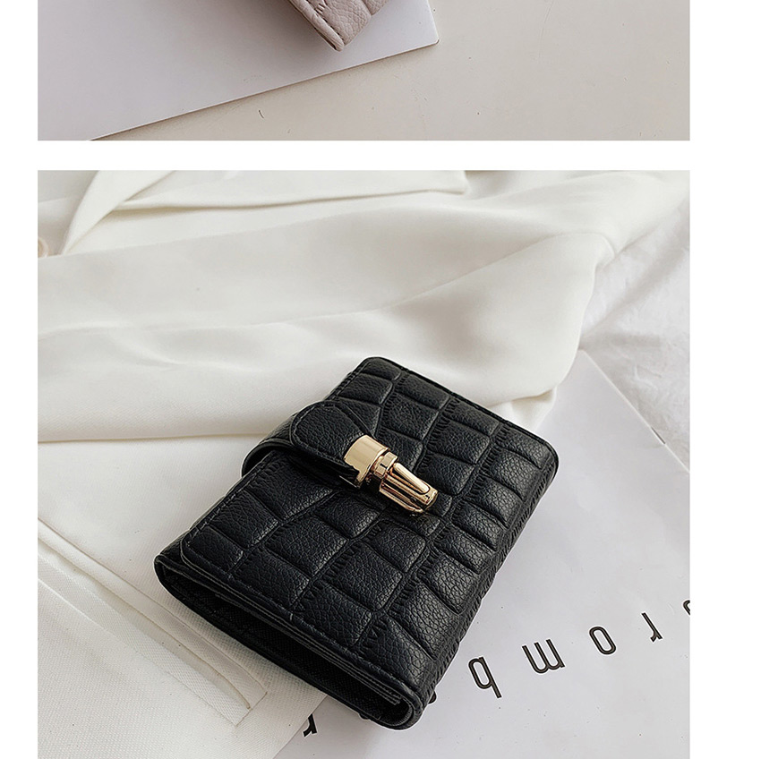 Fashion Black 3 Fold Stone Pattern Multifunction Wallet,Wallet