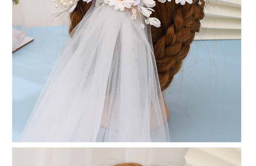 Fashion White Flower Hair Diamond Pearl Alloy Mesh Hair Comb,Bridal Headwear