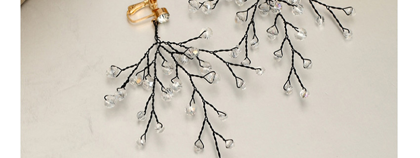 Fashion White Handmade Rhinestone Branch Hairband Earring Set,Jewelry Sets