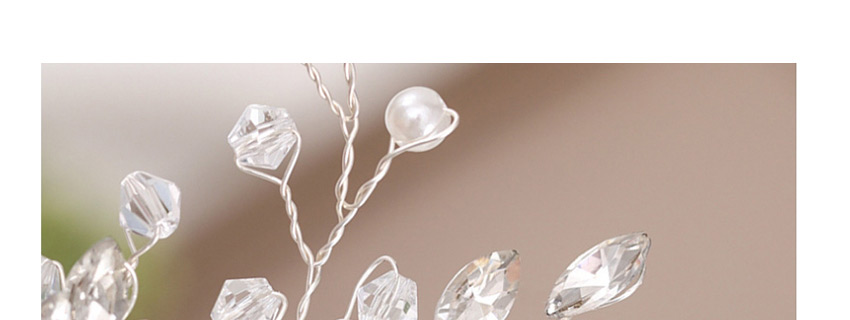 Fashion Silver Diamond Crystal Pearl Flower Insert Comb,Hair Ribbons