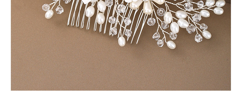 Fashion Silver Flower And Diamond Resin Comb,Hair Ribbons