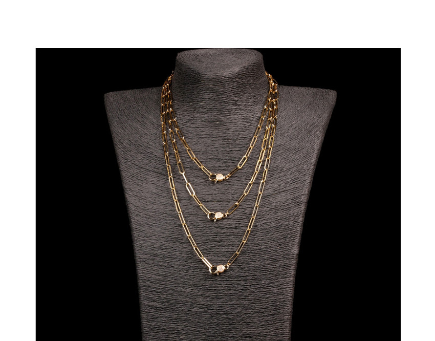 Fashion Gold 50cm Thick Chain Diamond Keychain Stainless Steel Hollow Necklace,Chains