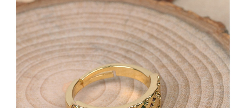 Fashion Golden Copper-set Zircon Diamond Pattern Wide Ring,Fashion Rings