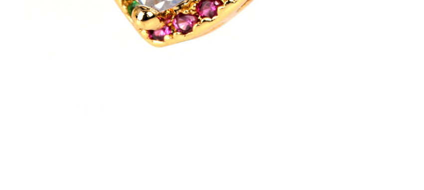 Fashion Golden Copper Inlay Zircon Earrings,Stud Earrings