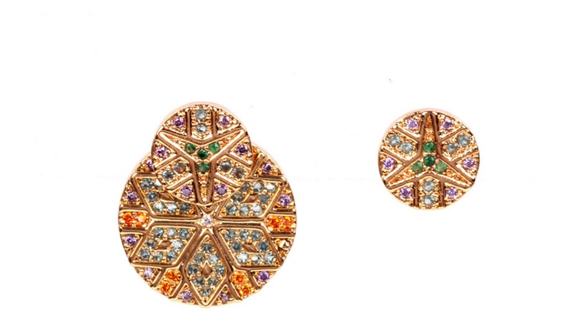 Fashion Golden Back Hanging Size With Diamond Earrings,Stud Earrings