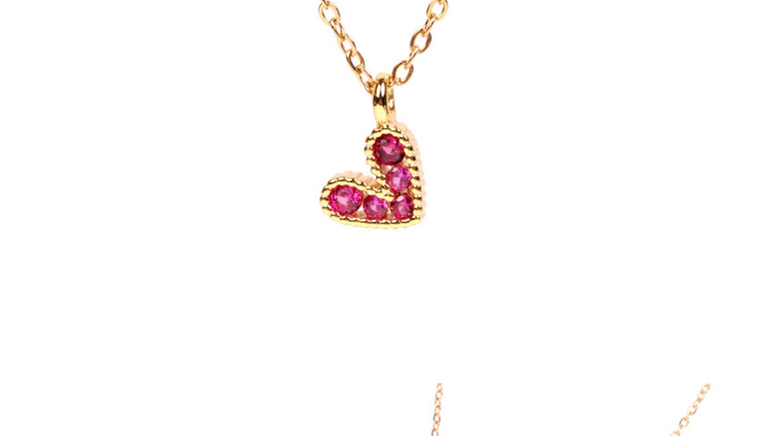 Fashion Red Love Stainless Steel Necklace With Zircon,Chains