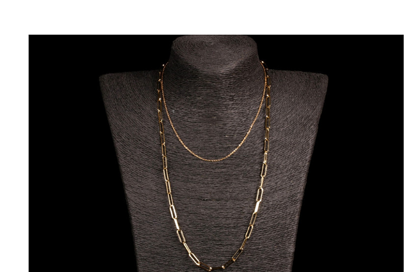 Fashion Silver Thick Chain Stainless Steel Hollow Double Necklace,Chains