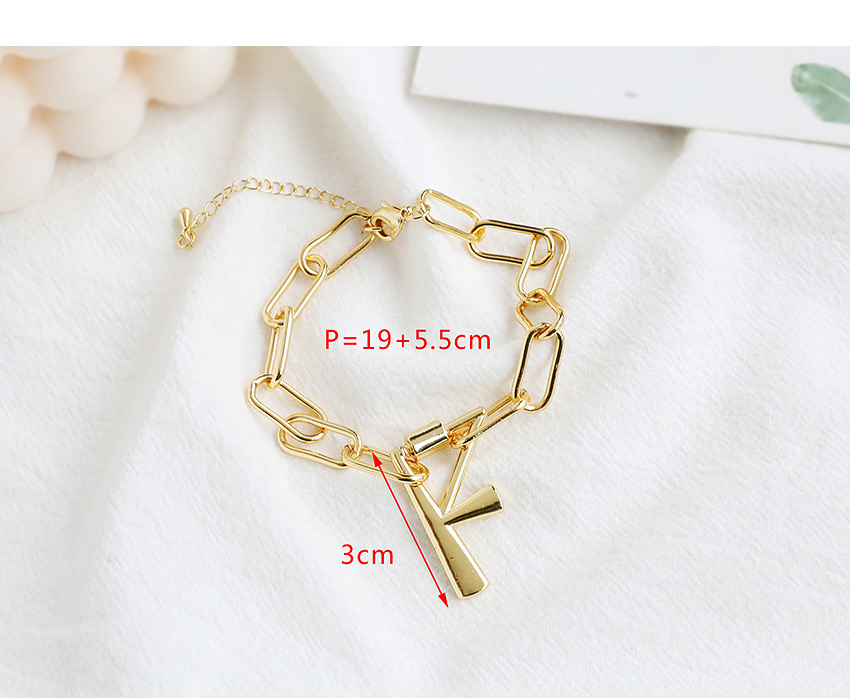 Fashion Gold Color L Alloy Alphabet Bracelet,Fashion Bracelets