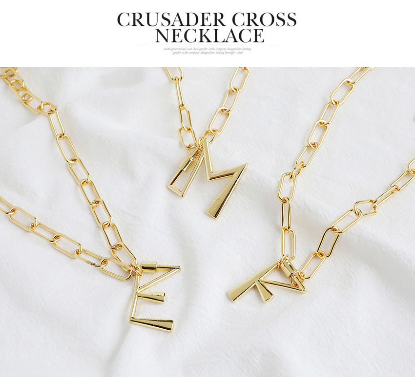 Fashion Gold Color L (40cm) Alloy Letter Necklace,Chains