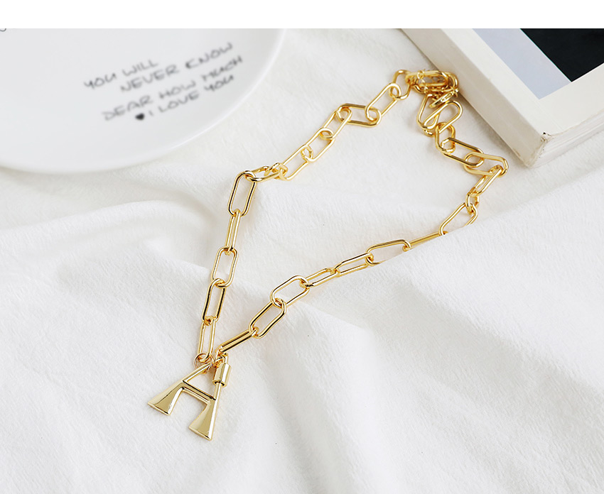 Fashion Gold Color F (40cm) Alloy Letter Necklace,Chains