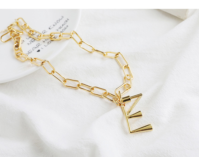 Fashion Gold Color E (60cm) Alloy Letter Necklace,Chains