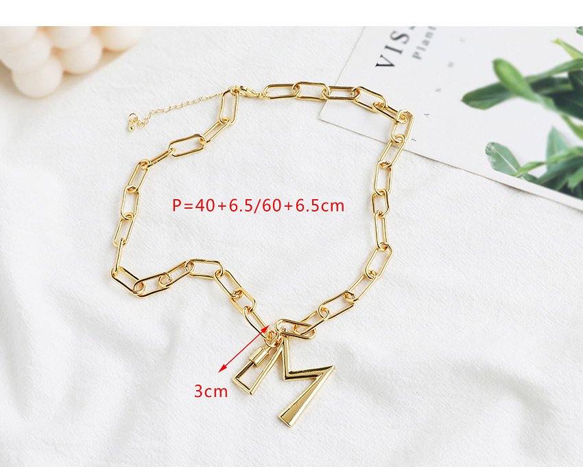 Fashion Gold Color F (40cm) Alloy Letter Necklace,Chains