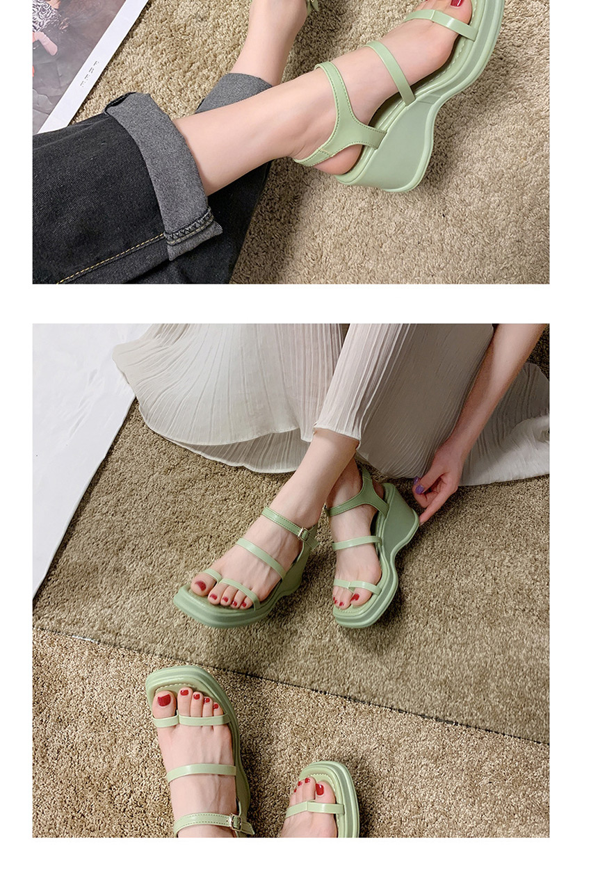 Fashion Beige Platform Buckle High-heel Toe Sandals,Slippers