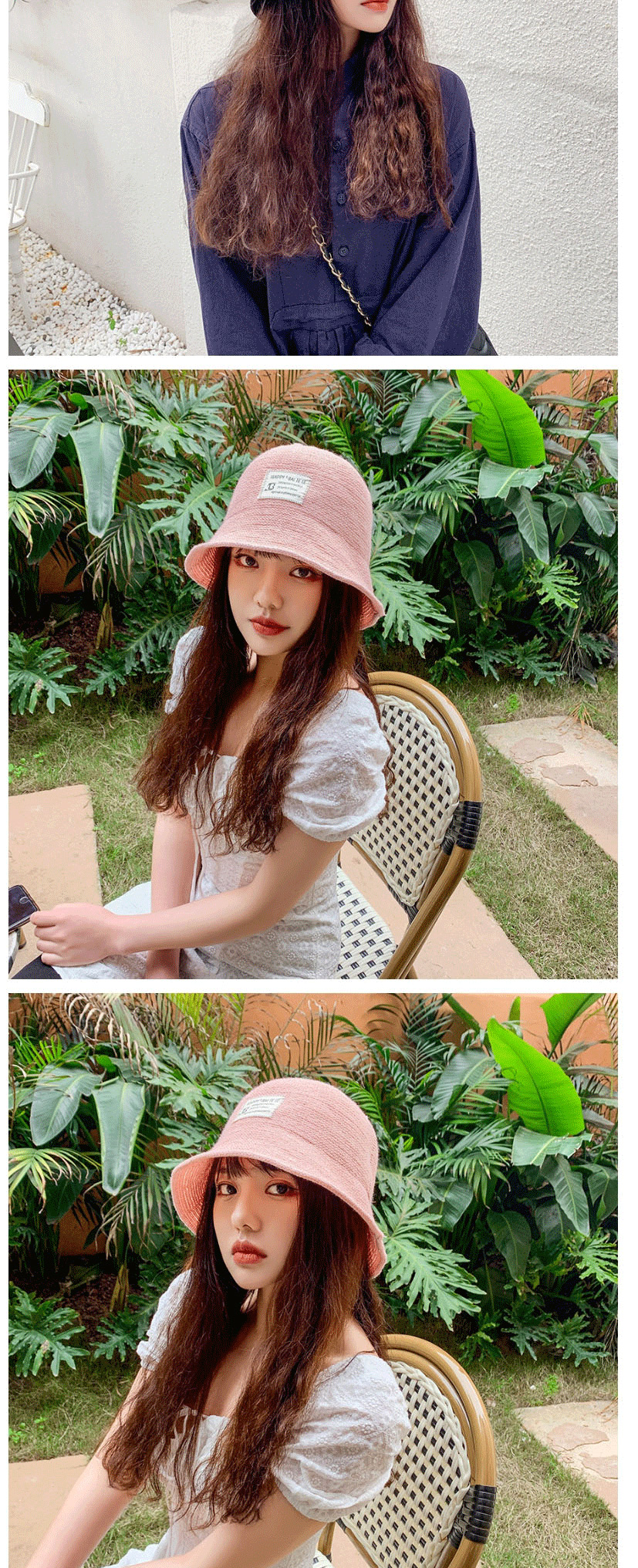 Fashion Pink Knitted Milk Silk Cloth Sunshade Fisherman Hat,Sun Hats