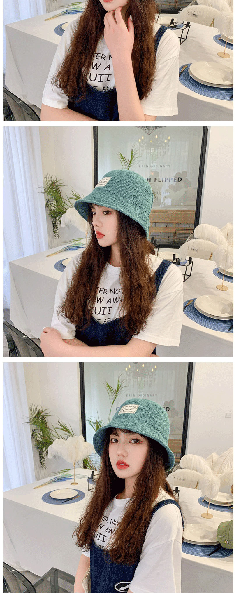 Fashion Creamy-white Knitted Milk Silk Cloth Sunshade Fisherman Hat,Sun Hats