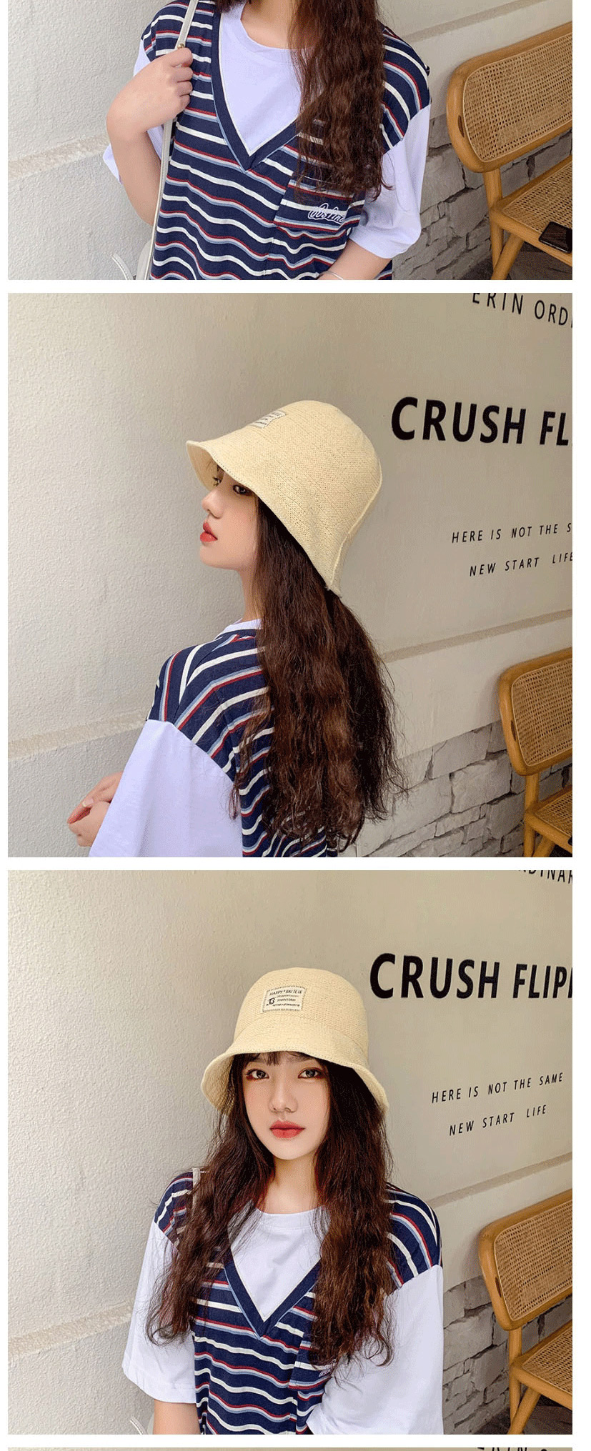 Fashion Grey Card Knitted Milk Silk Cloth Sunshade Fisherman Hat,Sun Hats