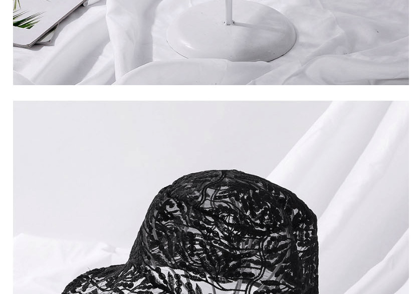 Fashion White Thin Lace Embroidered Breathable Fisherman Hat,Sun Hats