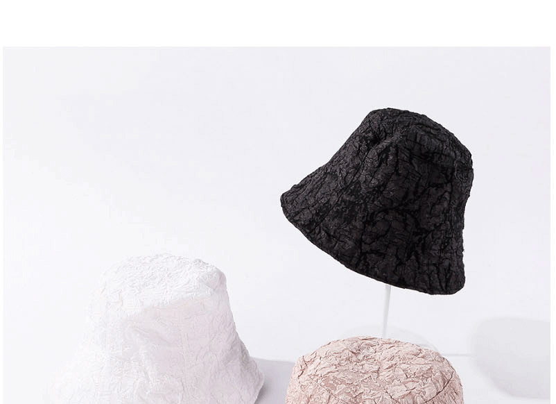 Fashion Champagne Pleated Breathable Solid Color Bucket Hat,Sun Hats