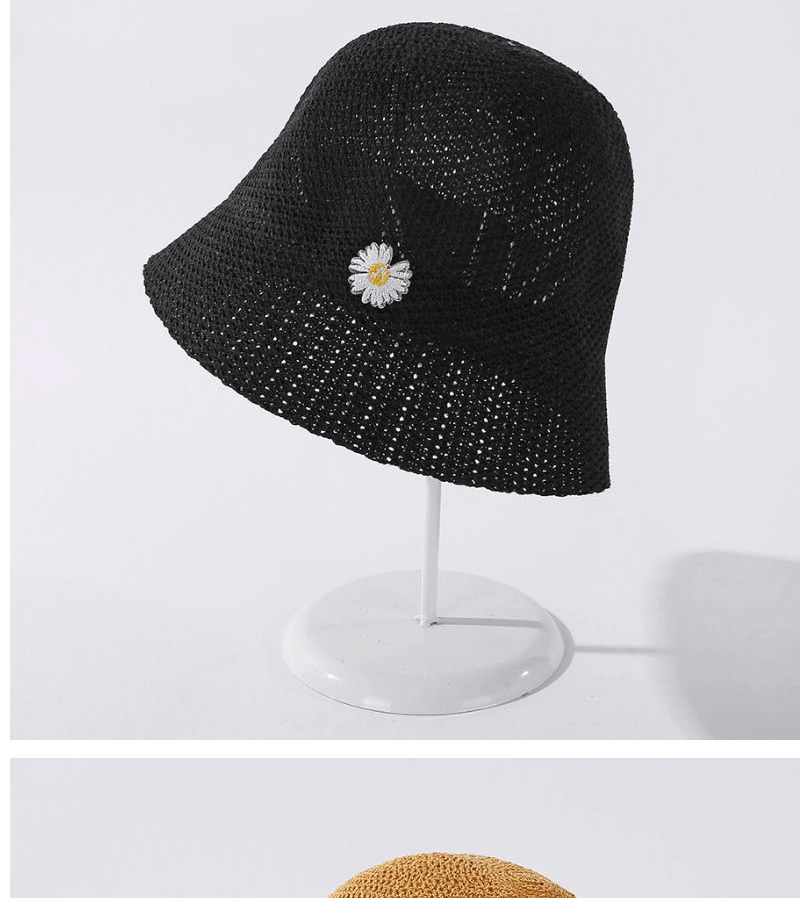 Fashion Camel Daisy Embroidered Fisherman Hat,Sun Hats