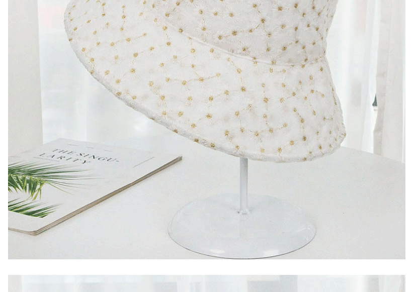 Fashion White Daisy Lace Sunscreen Fisherman Hat,Sun Hats