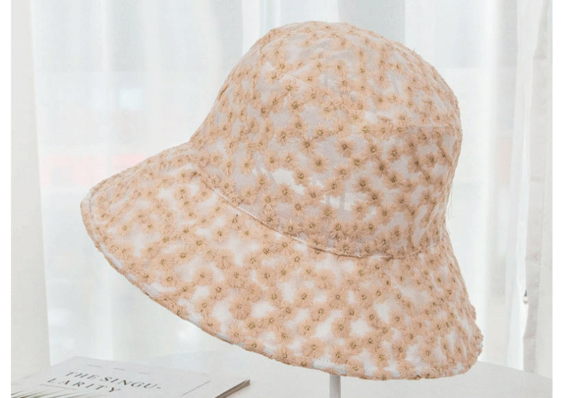Fashion Pink Daisy Lace Sunscreen Fisherman Hat,Sun Hats