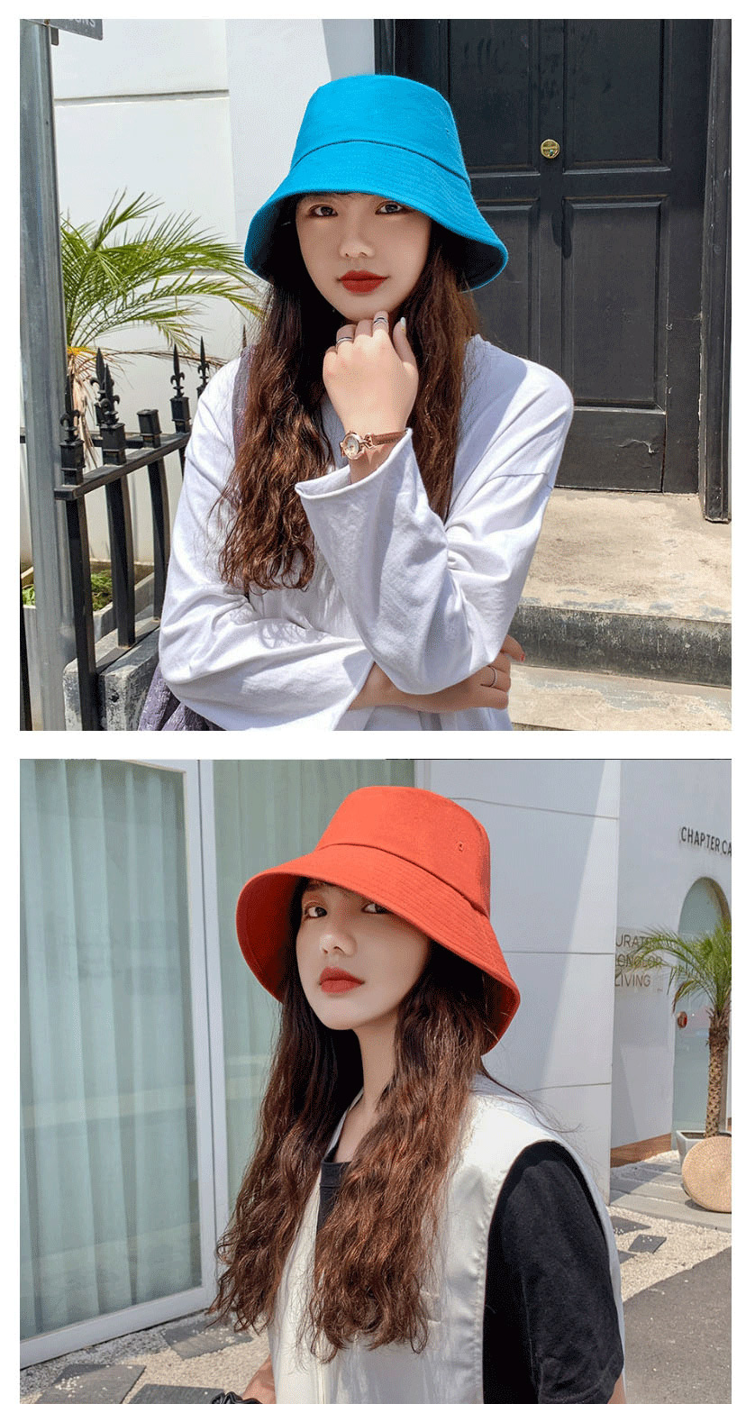 Fashion Khaki Pure Color Fisherman Hat,Sun Hats